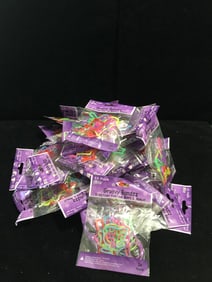 Lot of Groovy Bandzz Neon Glitter Shaped Rubber Bracelets for Kids