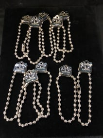 Silver Ball Chain Necklace Set