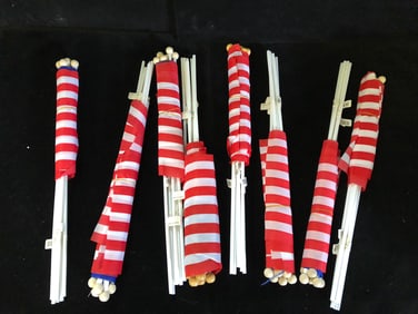 Small American Handheld Flags 12 Pack Mini USA Flags with Plastic Staff and Gold Tip