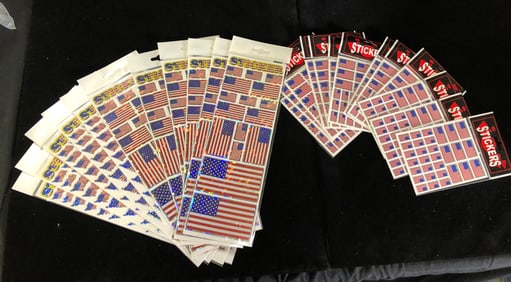 American Flag Patriotic Stickers Holographic & Glossy Sheets (Assorted Designs)