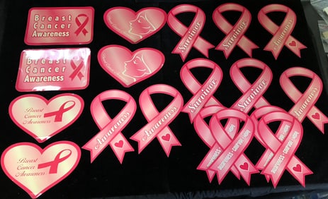 Breast Cancer Awareness Magnets Pink Ribbon, Survivor & Heart Designs (Assorted Styles)