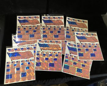 Holographic American Flag Sticker Sheet Patriotic USA Decals (Multiple Sizes)