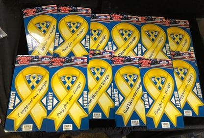 Support Our Troops Yellow Ribbon Car Magnets Patriotic Remembrance Magnets (3 Styles)