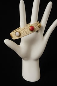 Capwell & Co Leather Snap Bracelet with Gem Accents