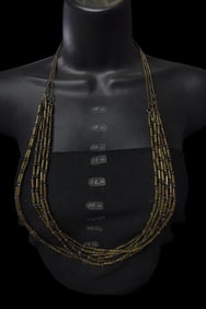 Chico’s Bronze Multi-Strand Beaded Necklace