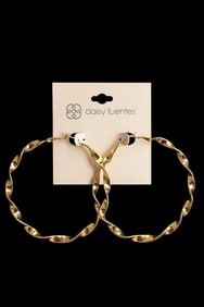 Daisy Fuentes Twisted Gold Hoop Earrings