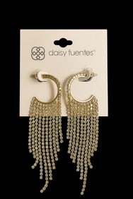 Daisy Fuentes Rhinestone Fringe Drop Earrings