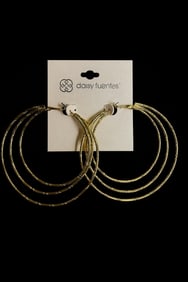 Daisy Fuentes Triple Gold Hoop Earrings