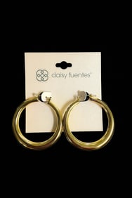 Daisy Fuentes Thick Gold Hoop Earrings