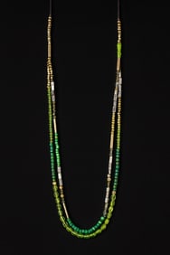 Express Boho Green Multi-Strand Beaded Necklace