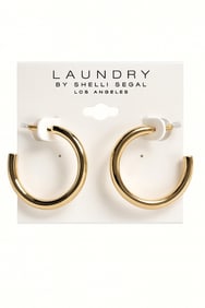 Laundry by Shelli Segal Gold Thick Hoop Earrings