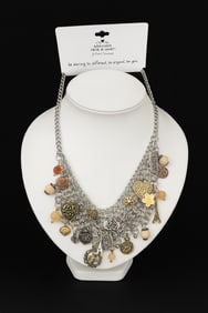 Sandra Paris Theme Mixed Metal Charm Necklace