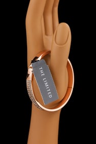 The Limited Rose Gold Rhinestone Hinged Bangle Bracelet