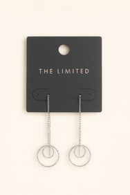 The Limited Silver Double Circle Dangle Earrings