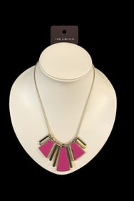 The Limited Geometric Pink and Gold Statement Necklace