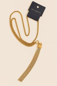 The Limited Gold Chain Necklace with Fringe Tassel Pendant