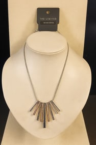 The Limited Reversible Mixed Metal Bar Pendant Necklace