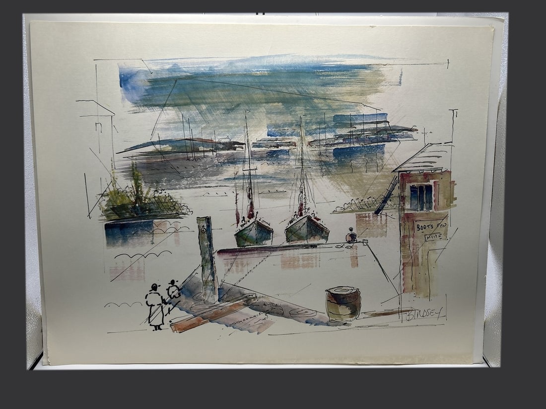 Signed Birdsey Coastal Watercolor - 6