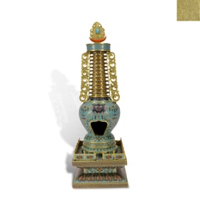 Qing Dynasty Qianlong period, Cloisonné Buddhist stupa