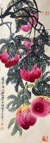 Qi Baishi Peach of Longevity (Hanging Scroll Painting)