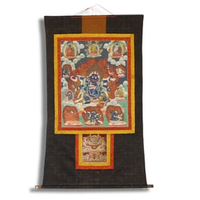 Qing Dynasty Thangka depicting Six-Armed Mahakala