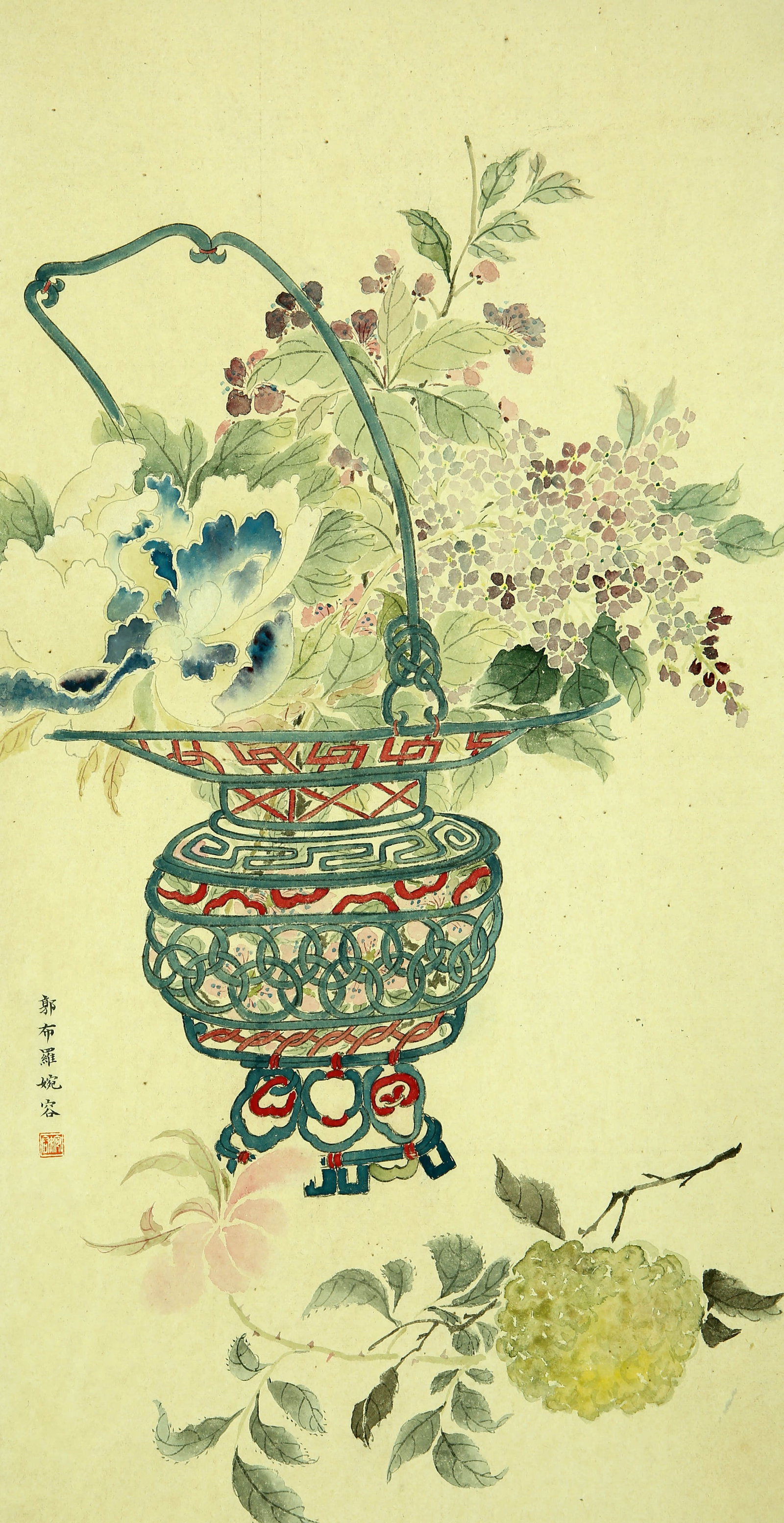 Wan Rong mark Qing gong: Colored paper lens 65×33