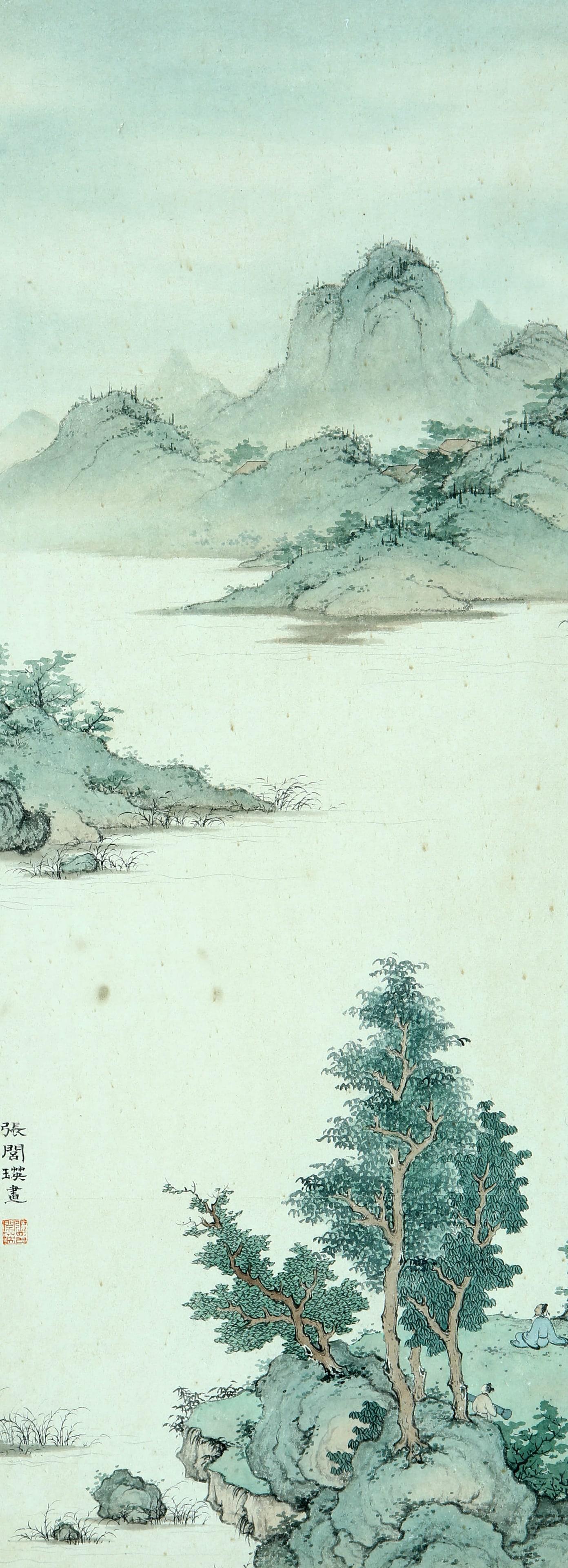 Zhang Lvying mark landscape: 68×24 colored paper lens