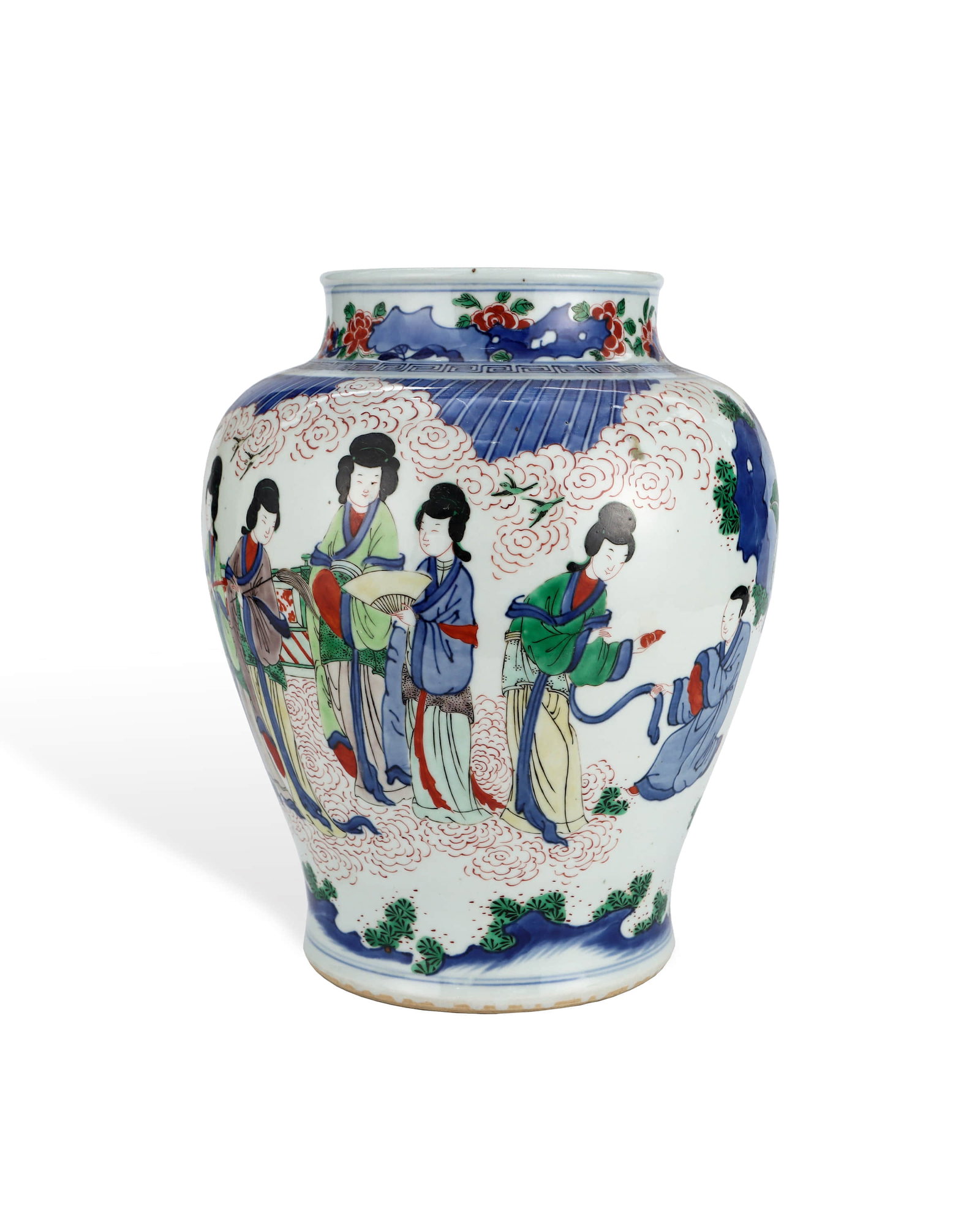 Qing Kangxi multicolored ladies pattern jar (1 of 6)