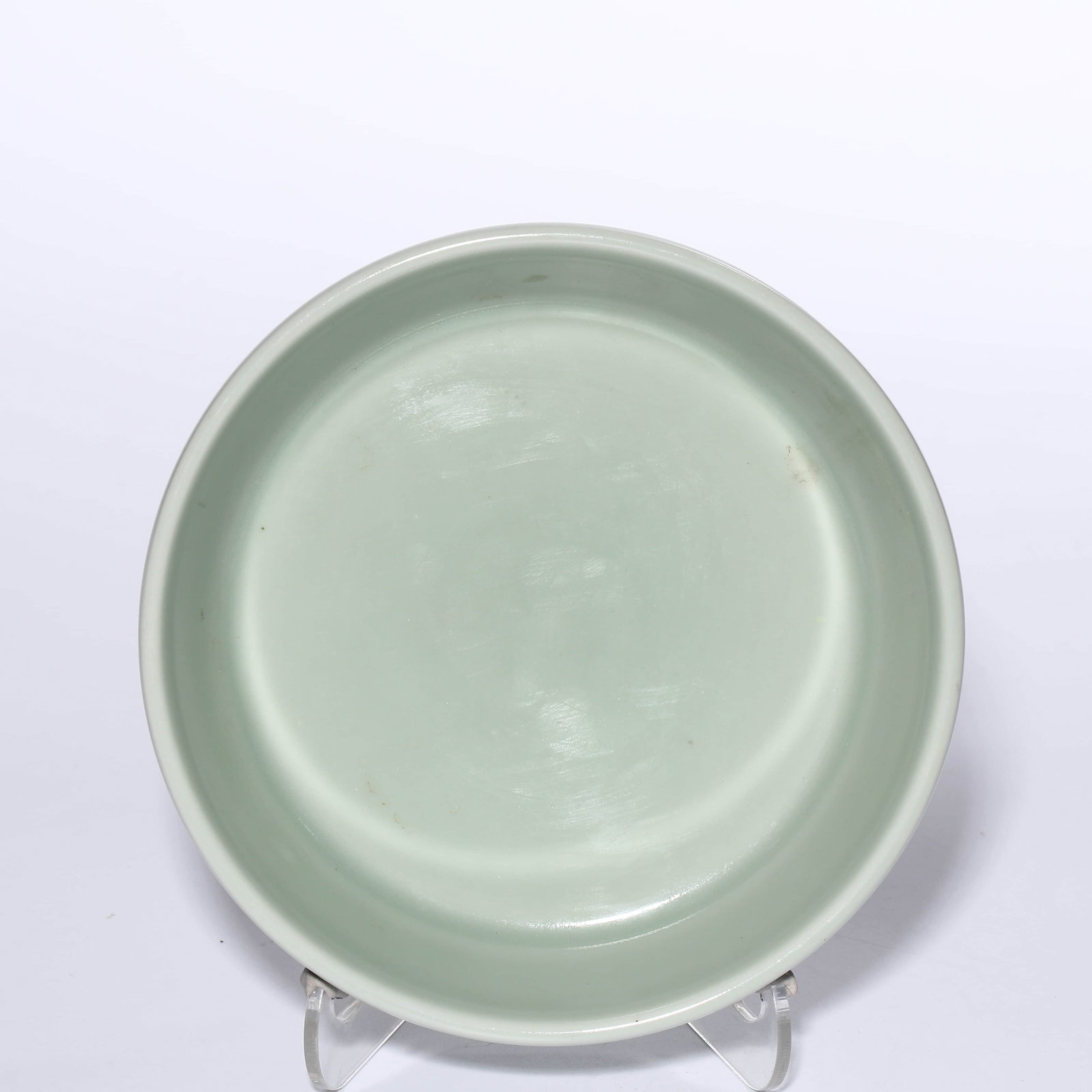 Qing Dynasty,mark Daoguang period, pea green glazed basin with a folded rim - 4