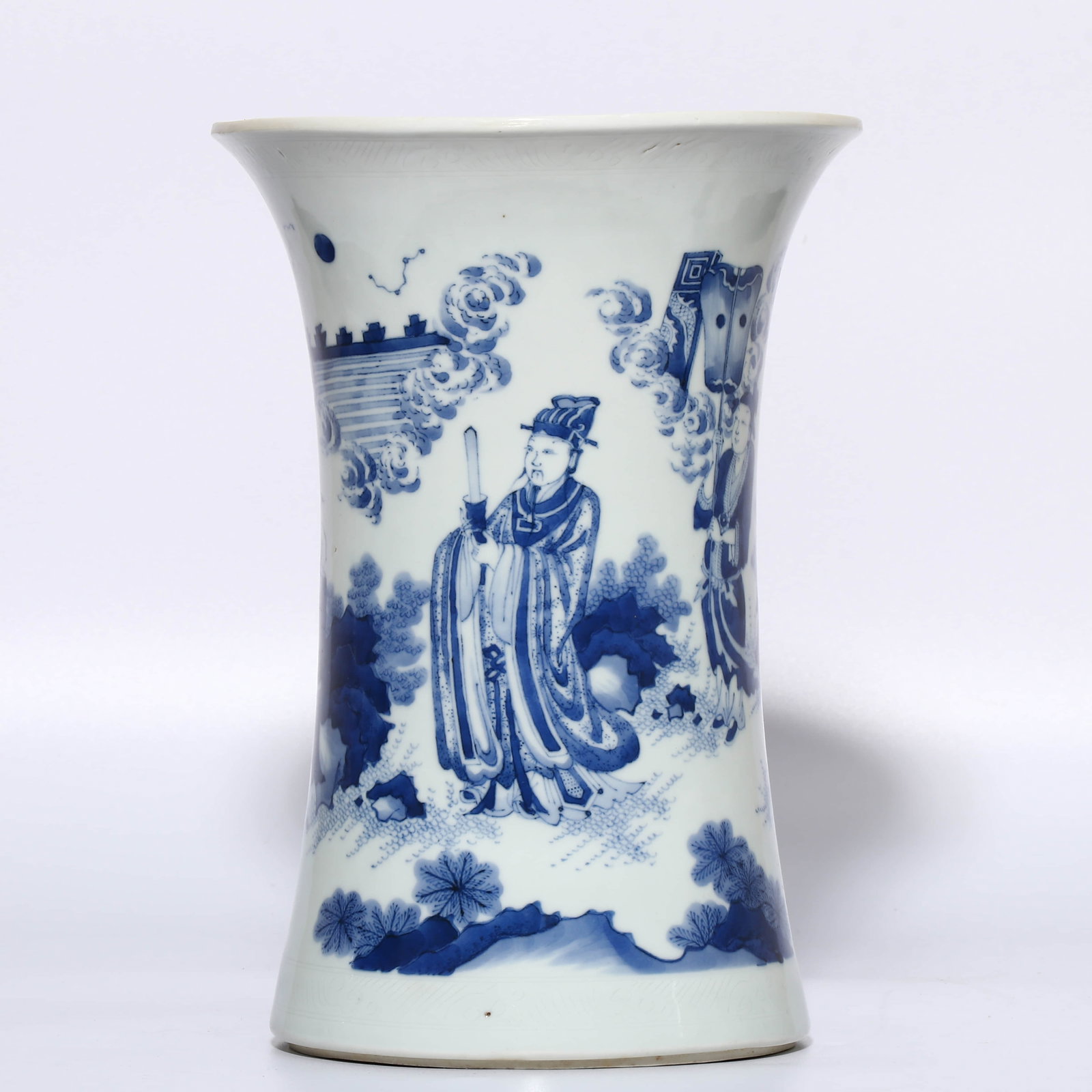 Ming Chongzhen Period Brush Pot with Picture of Offering Sacrifices to Heaven - 2