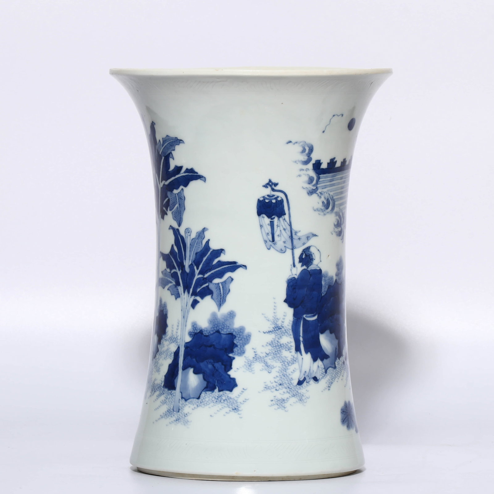 Ming Chongzhen Period Brush Pot with Picture of Offering Sacrifices to Heaven - 3