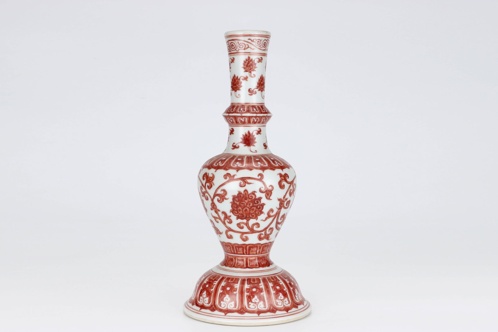 Qing gan long fan hong lotus banana leaf pattern nectar bottle - 2