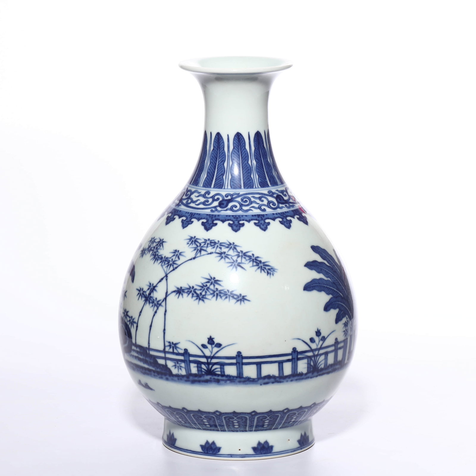 Blue and White pear-shaped vase, Tongzhi Period - 2