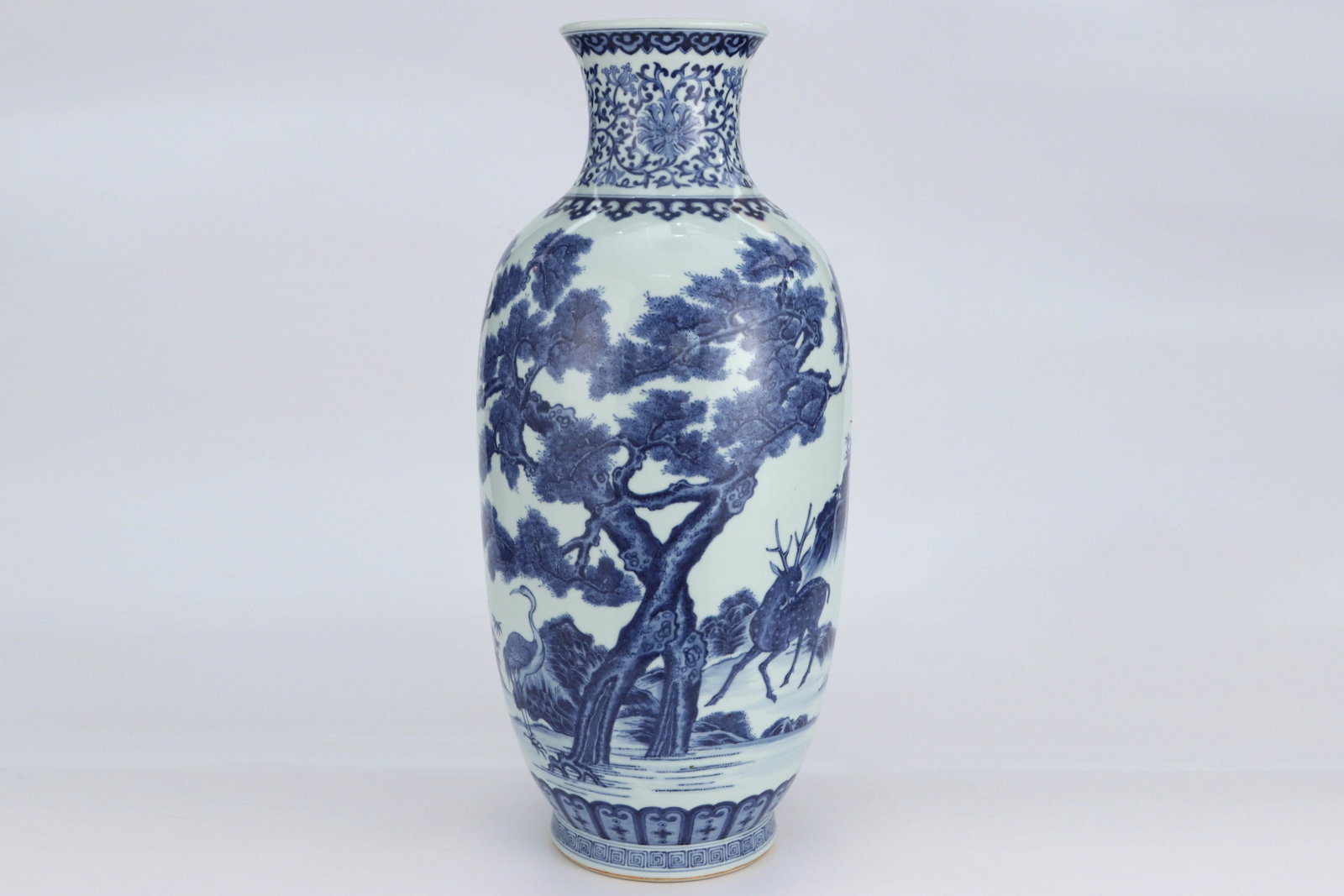 Qing Kangxi blue-and-white crane and deer with the same spring picture croquet bottle - 2