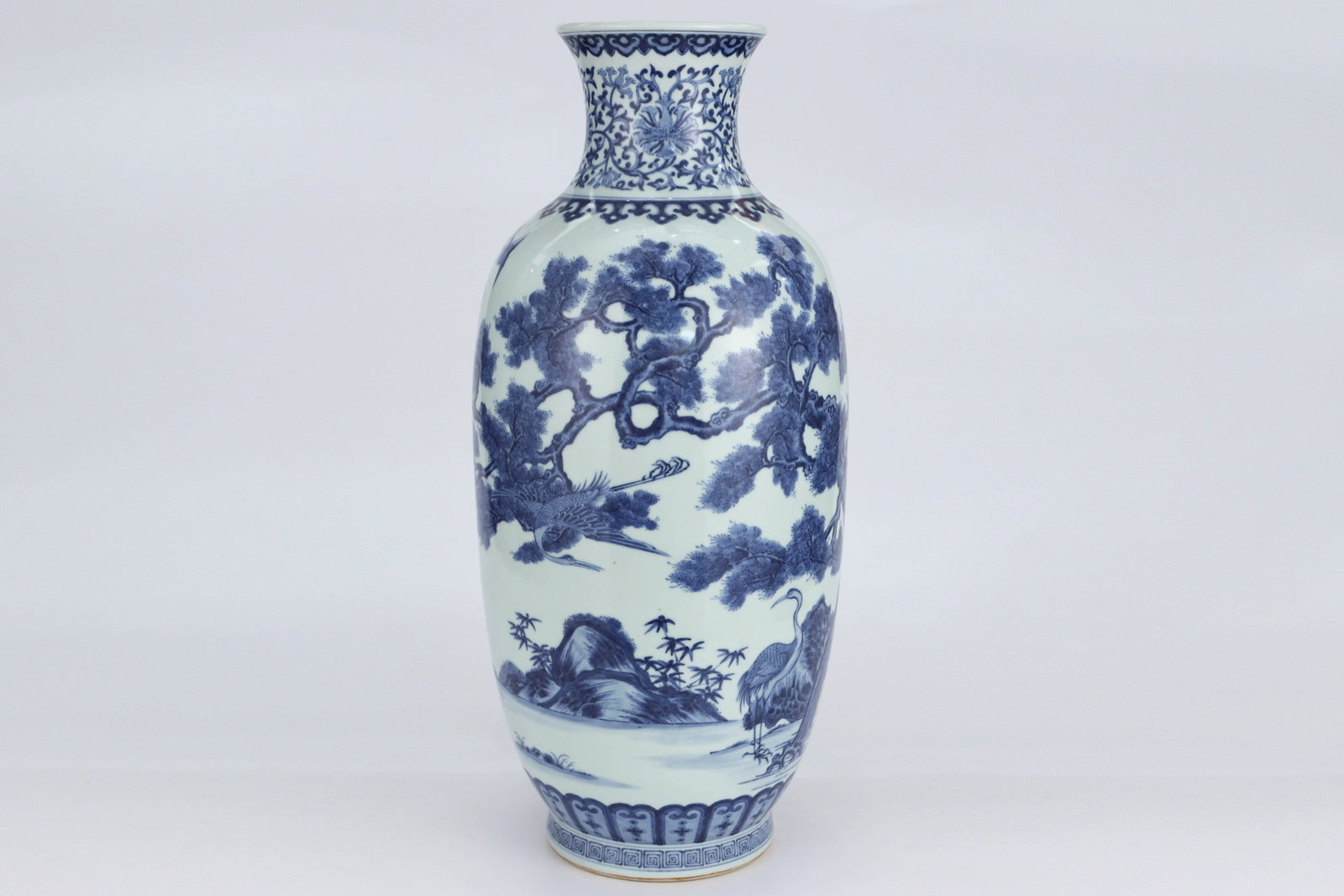 Qing Kangxi blue-and-white crane and deer with the same spring picture croquet bottle - 3
