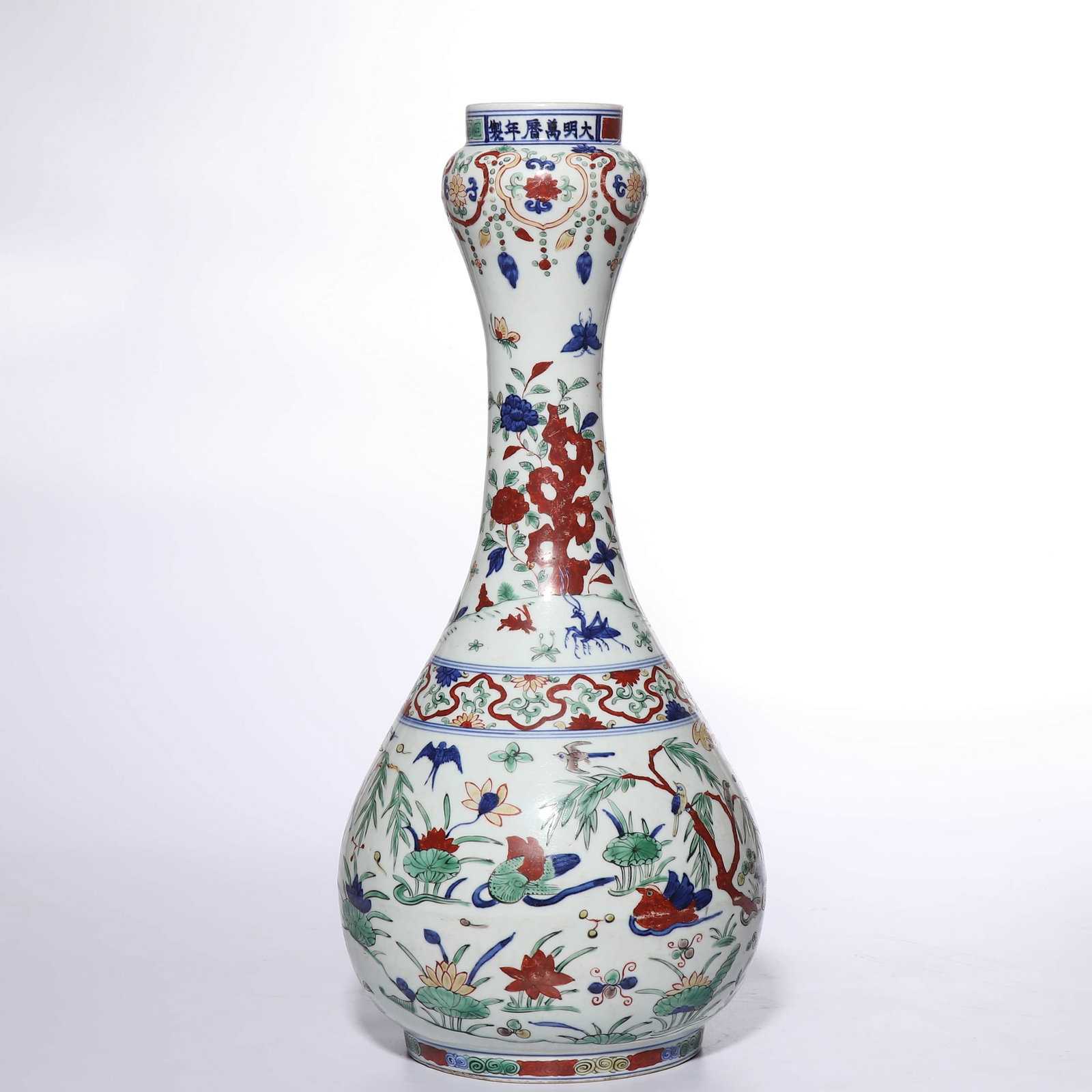 Ming Dynasty, Wanli period, blue and white with multicolored mandarin duck and lotus pond pattern - 2