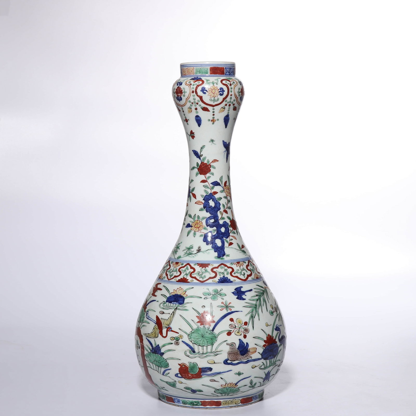 Ming Dynasty, Wanli period, blue and white with multicolored mandarin duck and lotus pond pattern - 4