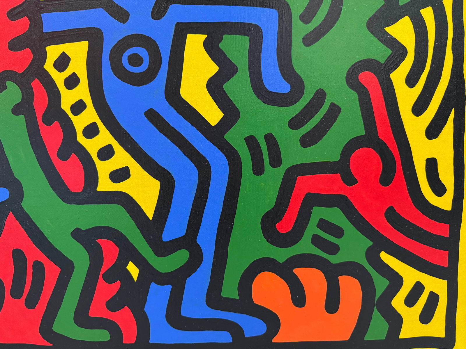 KEITH HARING (1958-1990), ATTRIBUTED TO, ACRYLIC ON CANVAS - 7