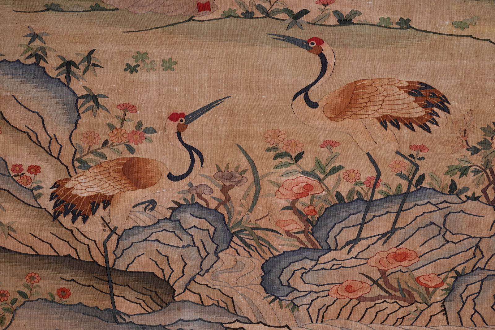 Qing Qianlong Kesi (Silk Tapestry) Vertical Scroll of Picture of the Three Stars of Fortune, - 7