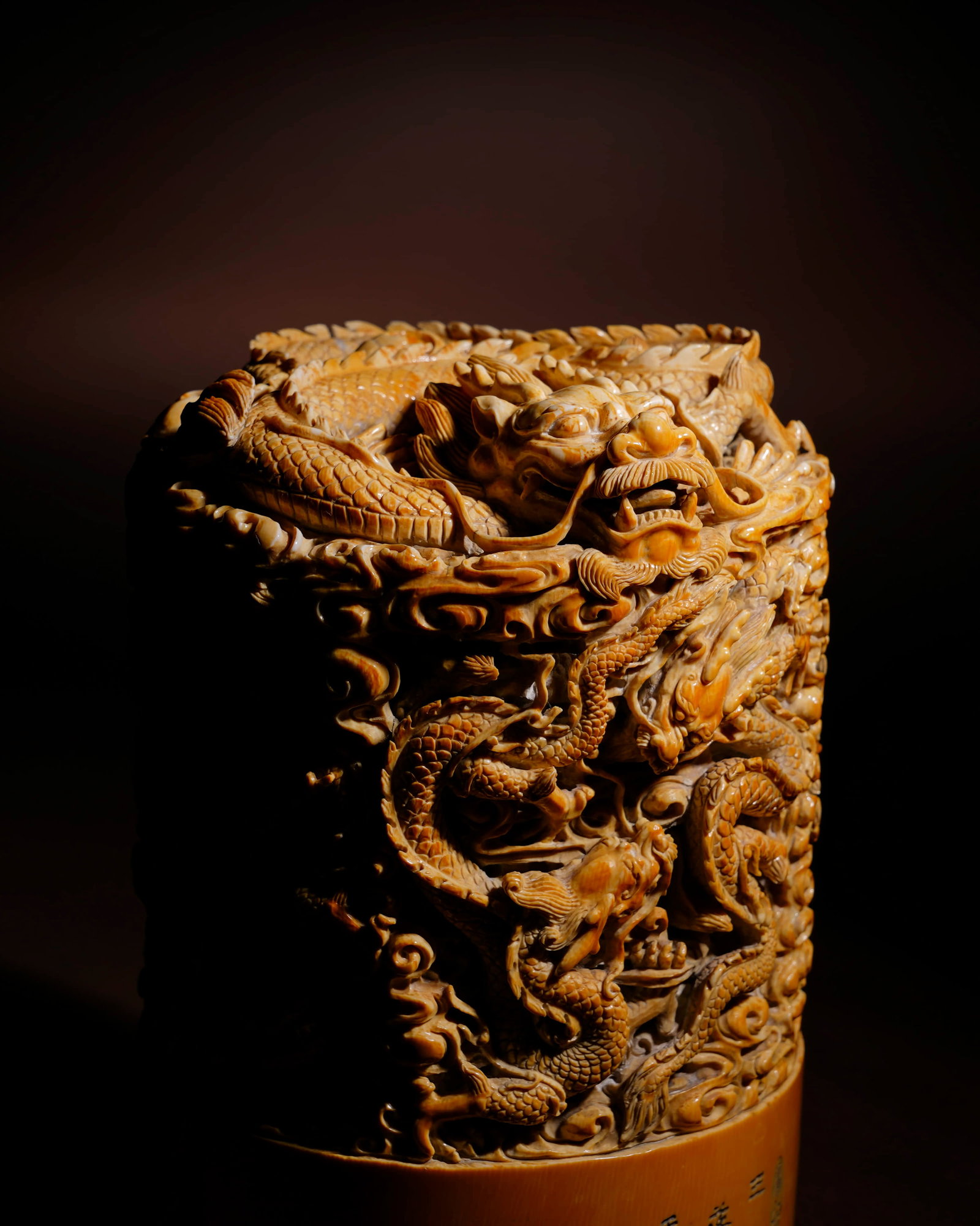 Qing tooth carving dragon pattern treasure seal - 7
