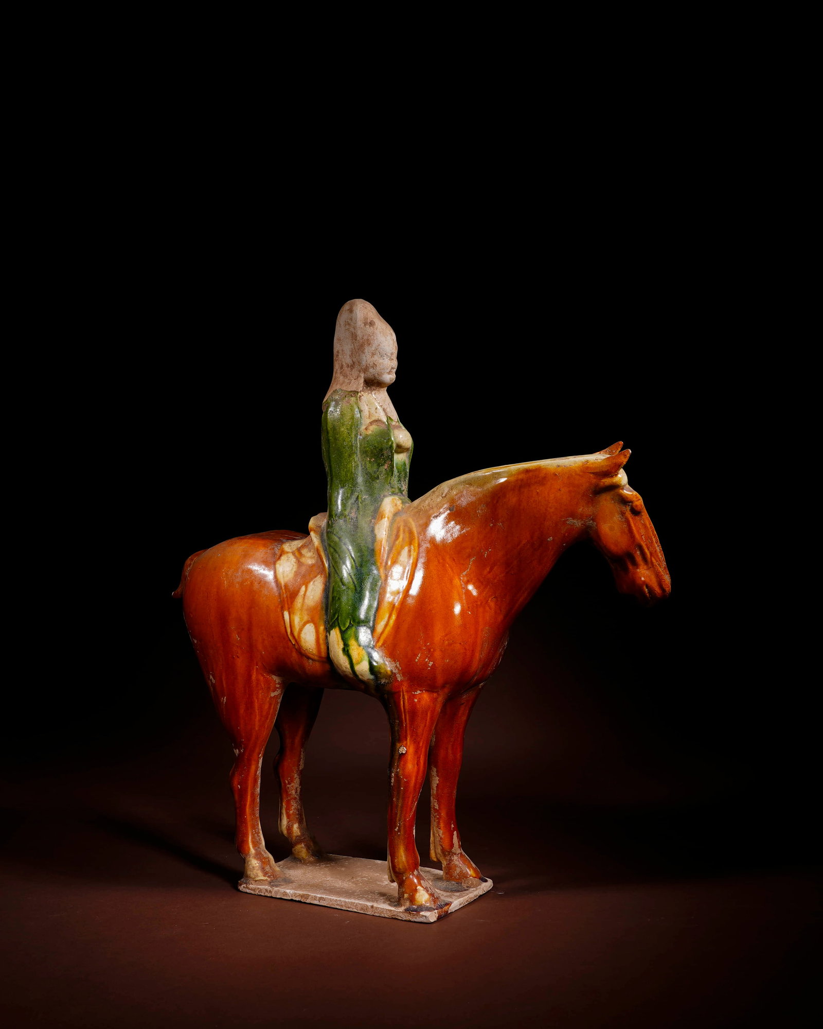 Tang Sancai(glazed pottery) horse and a rider - 2