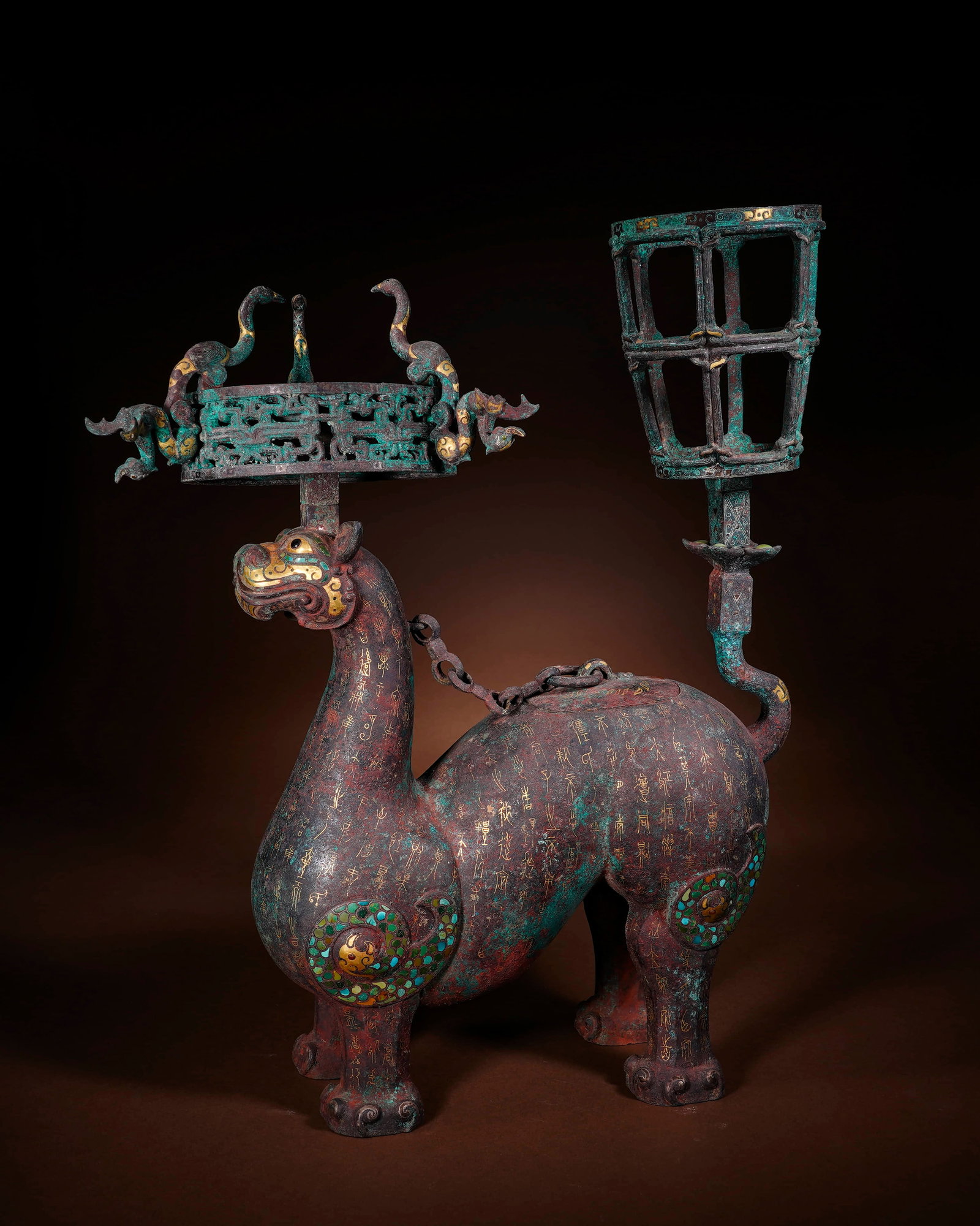 Warring States bronze beast high-handle lamp - 3