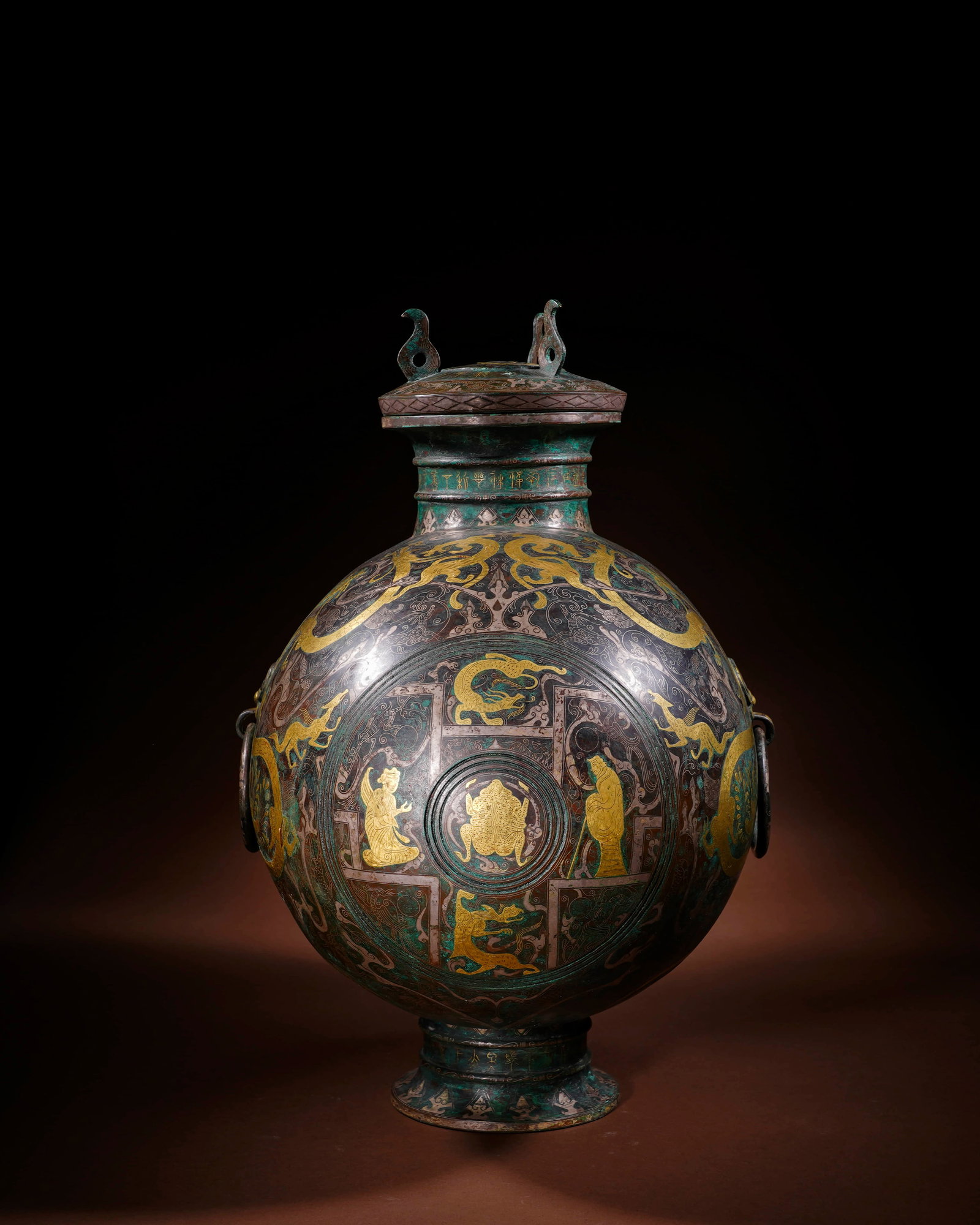 Chunqiucuo gold, silver and bronze flat pot - 2