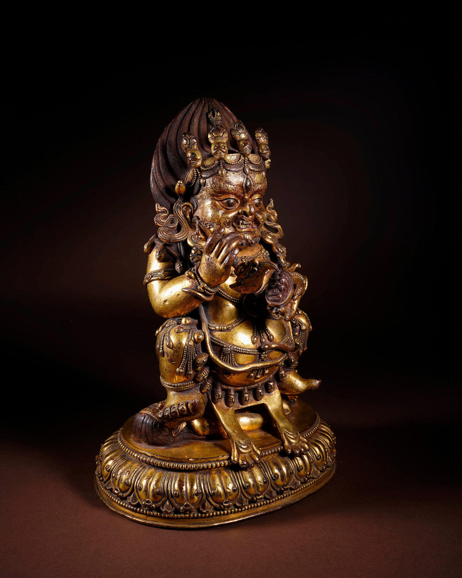 Clear copper and gilt two-arm Mahagara - 2