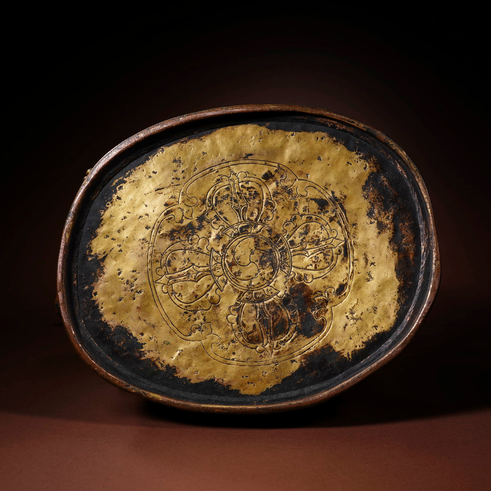 Yuan copper gilded four-arm Mahagara - 6