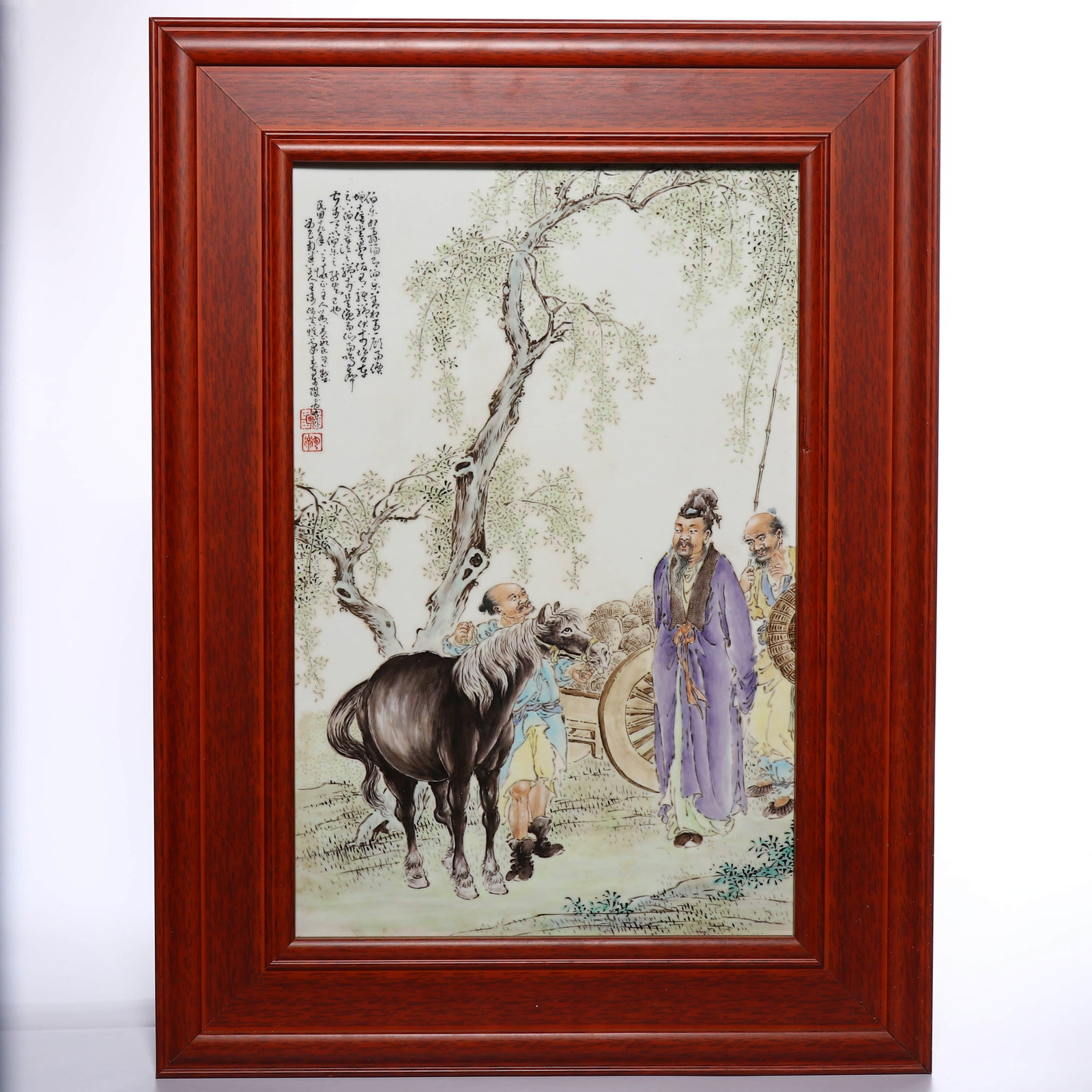 Republic of China Wang Qi Famille Rose Porcelain Plate with Figure Story Patterns - 2