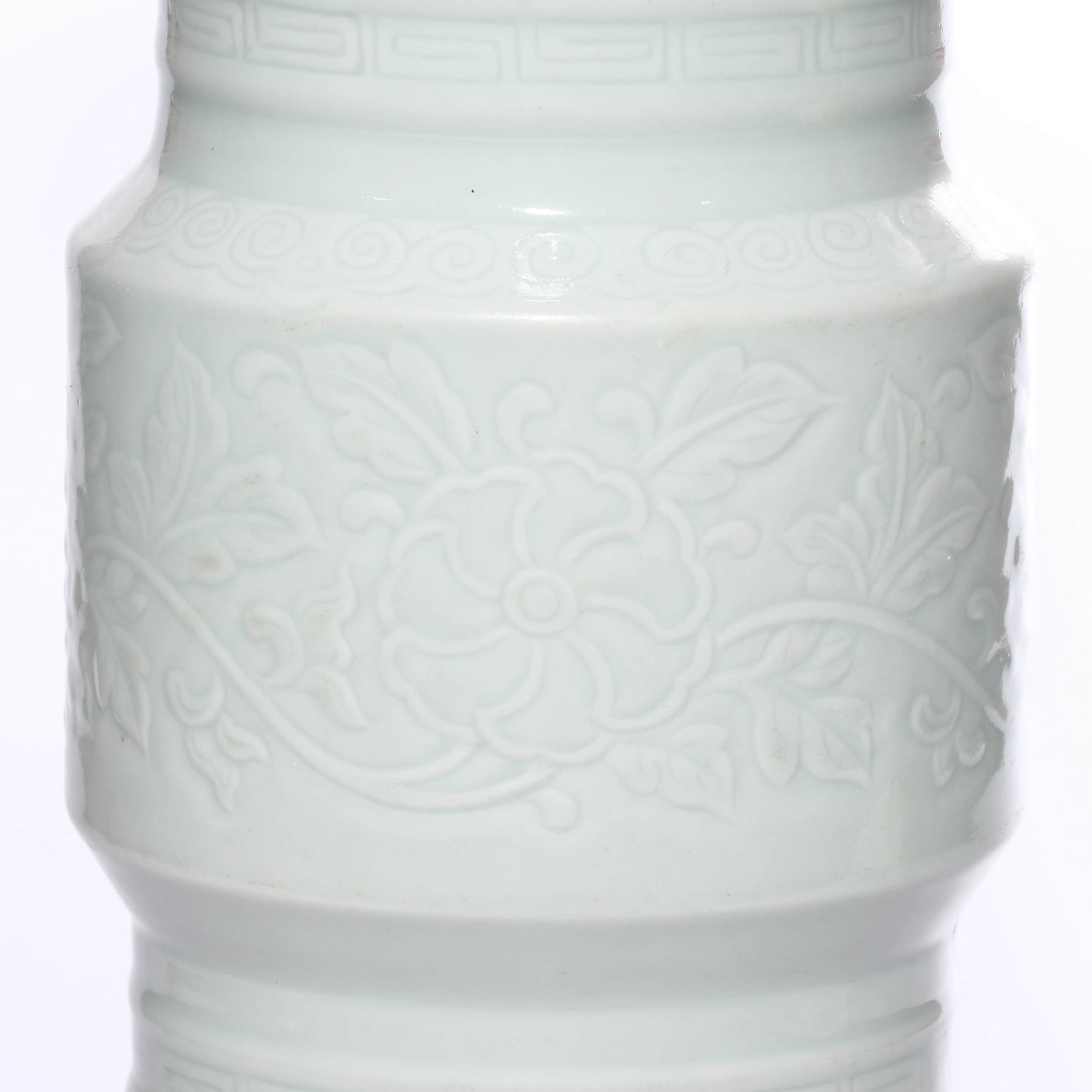 White Glazed Banana Leaf gu-form vase, Qianlong Period - 2