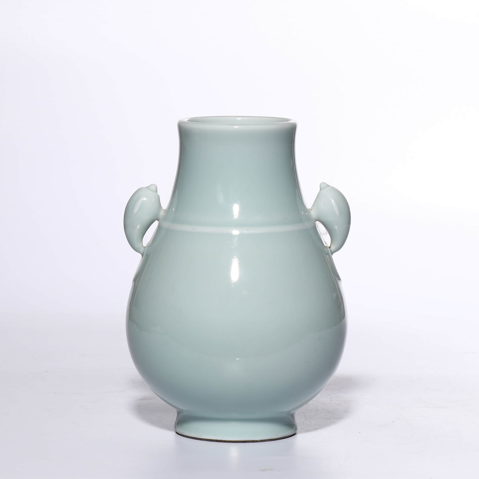Qing Dynasty, Qianlong period, imitation Ru glaze double-handled vase. - 4