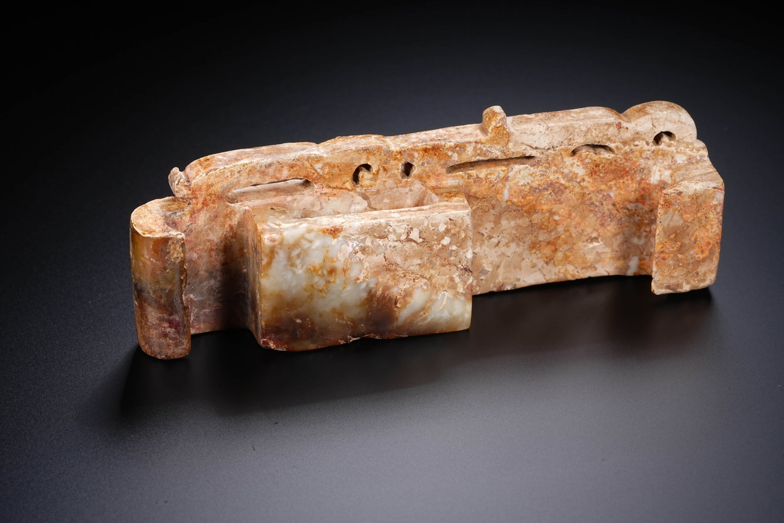 A CHINESE JADE SWORD FITTING - 7