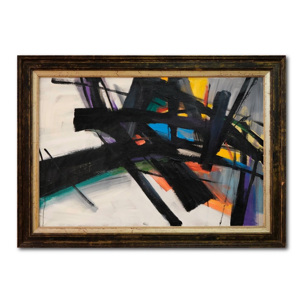 FRANZ KLINE (1910-1962), ATTRIBUTED TO, OIL ON CANVAS: Signed (verso) Image Dimensions: 90.2 x 59.7 cm (35 1/2 in x 23 1/2 in). Franz Kline (1910-1962) was a leading figure in Abstract Expressionism, known for his bold black-and-white compositions that